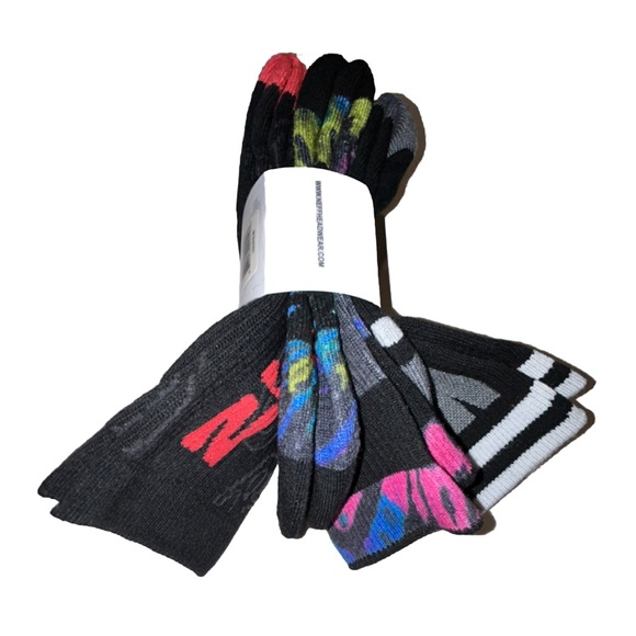 Neff Crew Socks 3 Pair Men 6-12 Multicolor w Peace & Mixed Logos Skate BMX Ride - Picture 9 of 11
